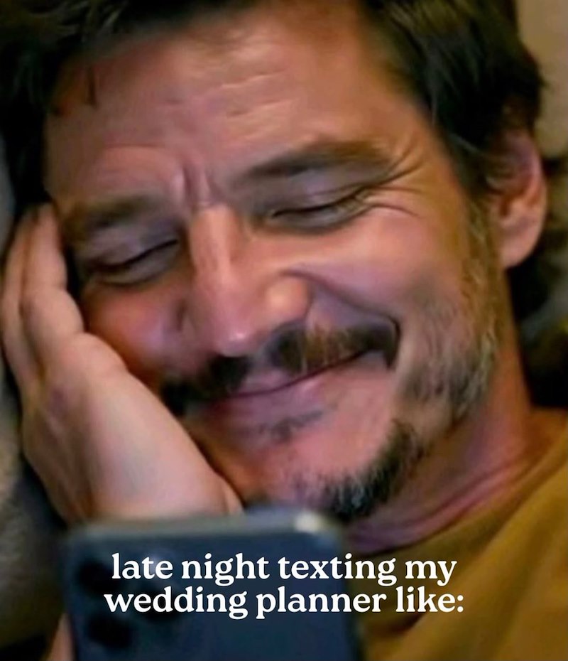 late night texting my wedding planner like: