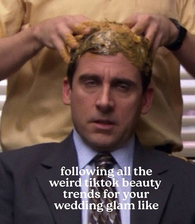 following all the weird tiktok beauty trends for your wedding glam like