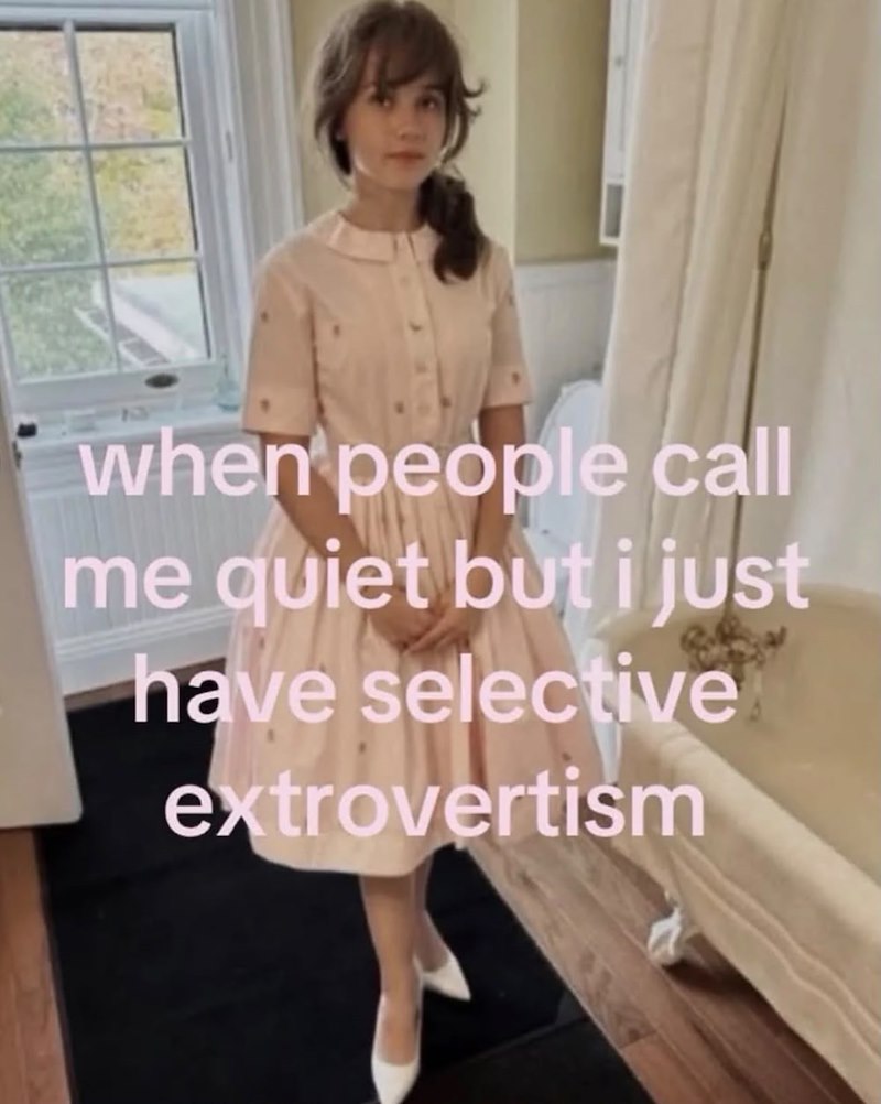 when people call me quiet but i just have selective extrovertism