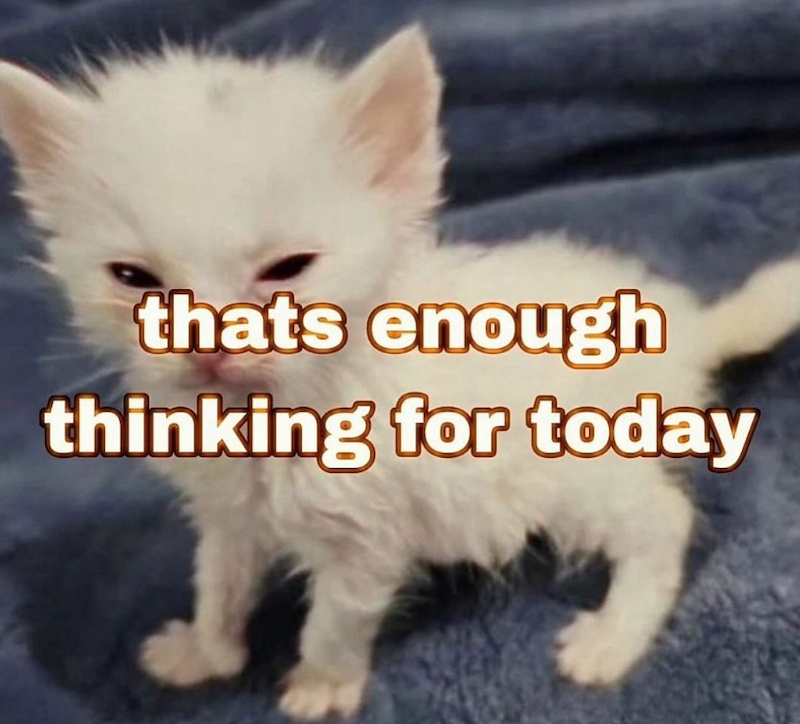 thats enough thinking for today