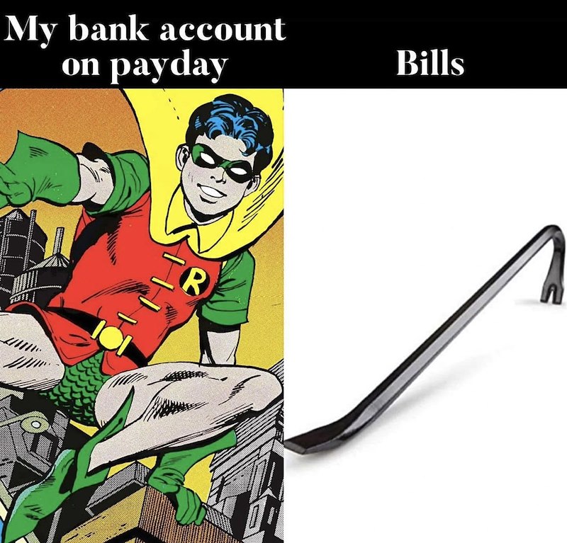 My bank account on payday IR Bills