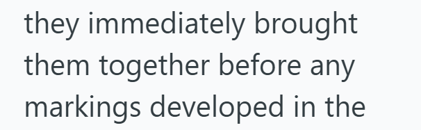 they immediately brought them together before any markings developed in the