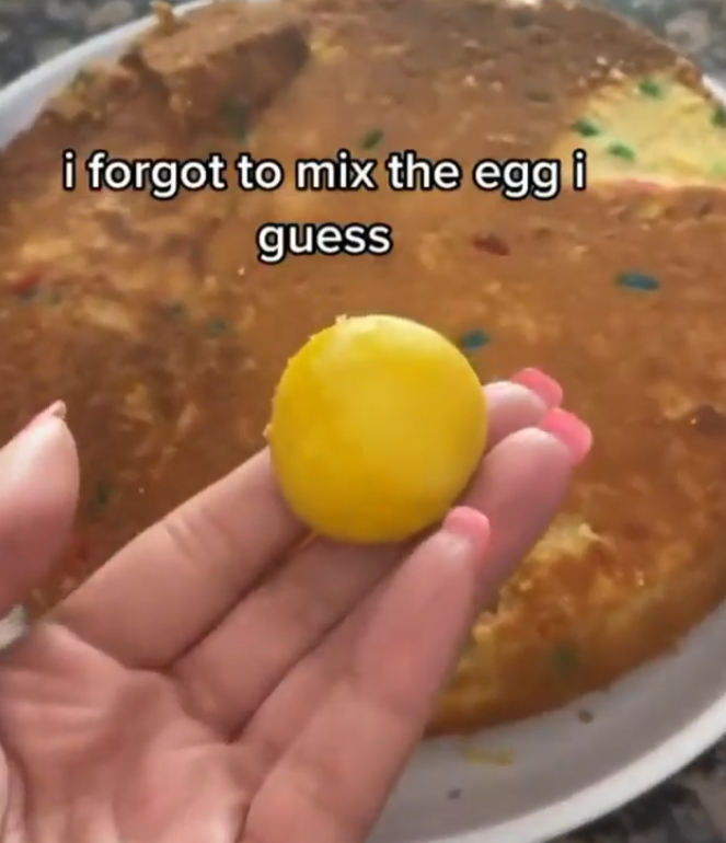 i forgot to mix the egg i guess