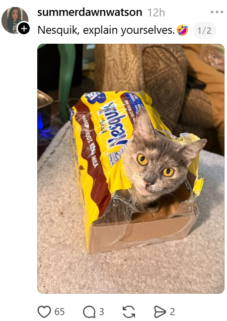 summerdawnwatson 12h + Nesquik, explain yourselves. Nesquik DOOZ REAL MILK 65 3 1/2 > 2 Δ 65