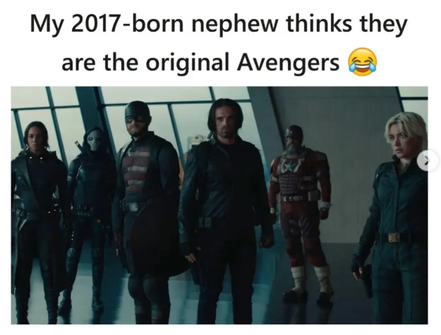 My 2017-born nephew thinks they are the original Avengers ✔