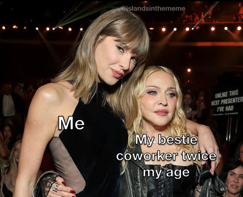 @islandsinthememe UNLIKE THIS NEXT PRESENTER I'VE HAD Me My bestie coworker twice my age