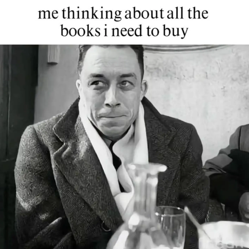 me thinking about all the books i need to buy