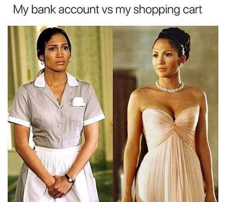 My bank account vs my shopping cart
