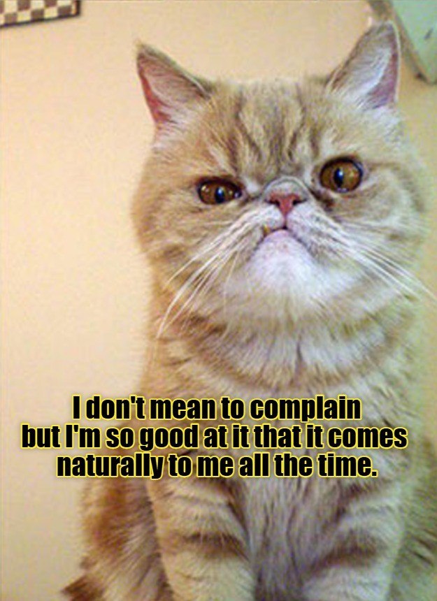 I don't mean to complain but I'm so good at it that it comes naturally to me all the time.