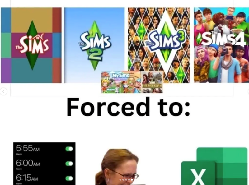 SIMS Sims SIMS SIMS4 5:55AM 6:00AM 6:15AM My Sims Forced to: X