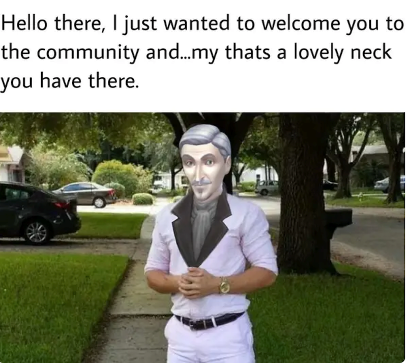 Hello there, I just wanted to welcome you to the community and...my thats a lovely neck you have there.