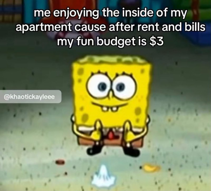 me enjoying the inside of my apartment cause after rent and bills my fun budget is $3 @khaotickayleee