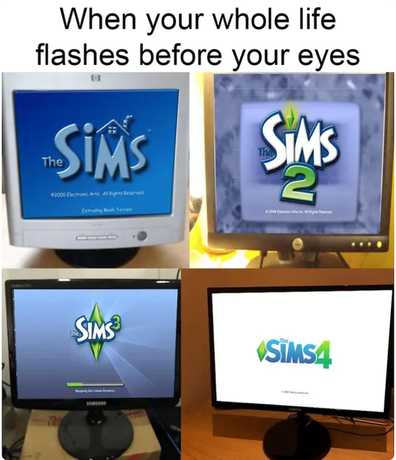 When your whole life flashes before your eyes SIMS The 2000 Electronic Arts. All Rights Reserved. Extruding Mesh Terran SIMS The 2 0 2004 Electronic Arts lec. Ad Rights Reserve SIMS SIMS4 Thi SAMSONS