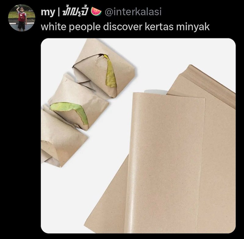 my @interkalasi white people discover kertas minyak