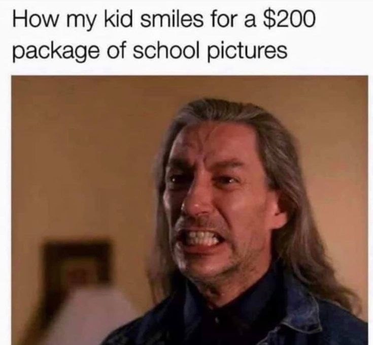 How my kid smiles for a $200 package of school pictures