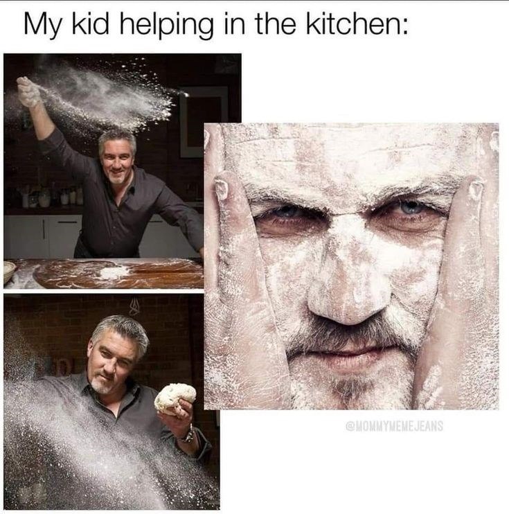 My kid helping in the kitchen: @MOMMYMEMEJEANS