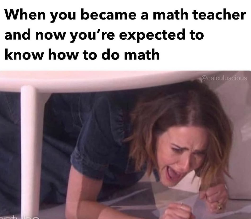 When you became a math teacher and now you're expected to know how to do math @calculuscious