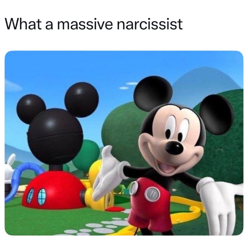 What a massive narcissist 11)
