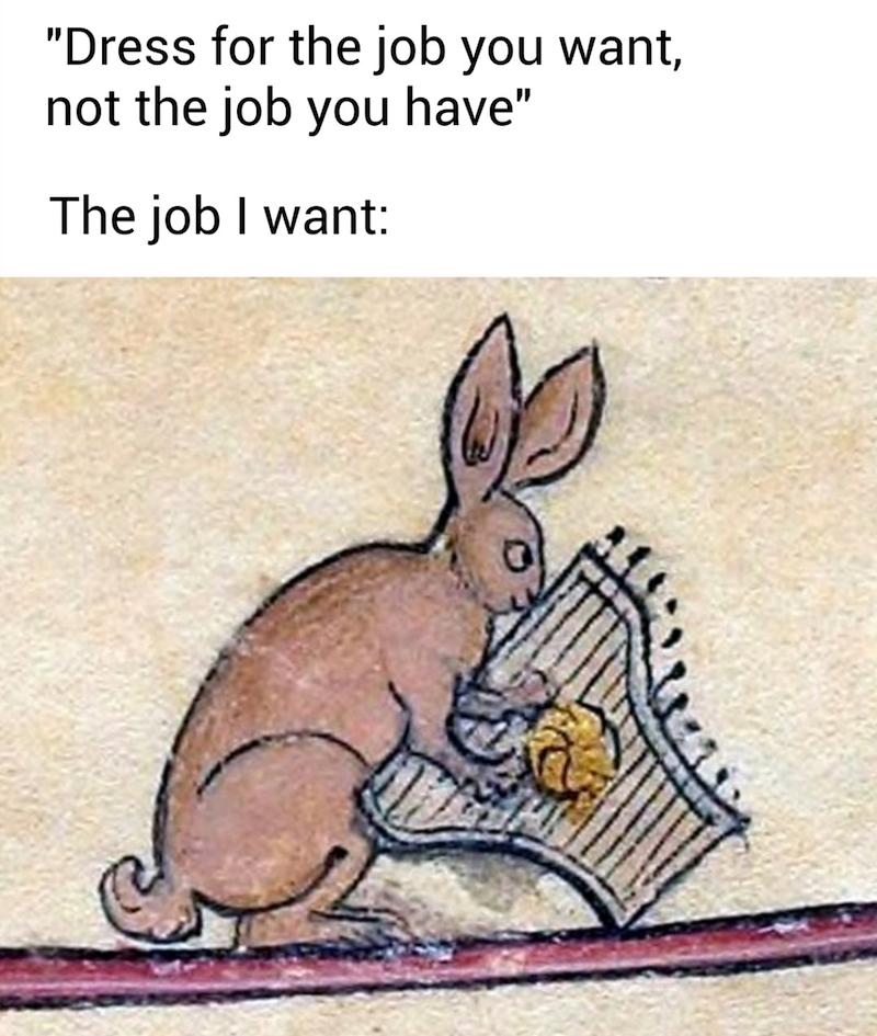 "Dress for the job you want, not the job you have" The job I want: