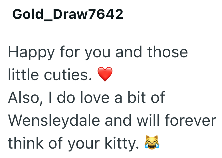 Gold_Draw7642 Happy for you and those little cuties. Also, I do love a bit of Wensleydale and will forever think of your kitty.