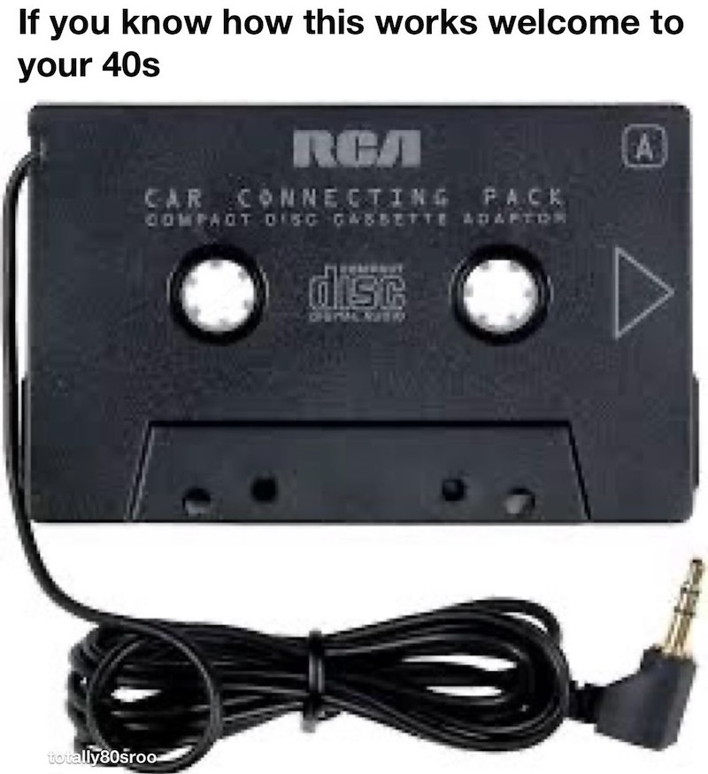 If you know how this works welcome to your 40s totally80sroo RCЛ CAR CONNECTING PACK COMPACT DISC CASSETTE ADAPTOR disc A