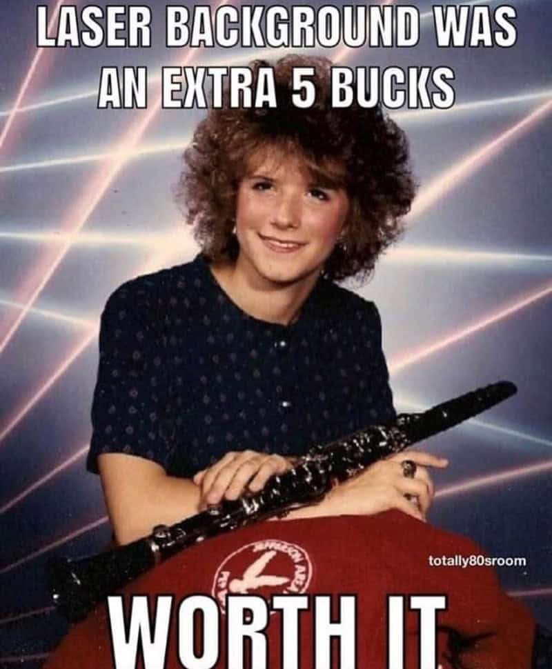 LASER BACKGROUND WAS AN EXTRA 5 BUCKS WORTH IT totally 80sroom