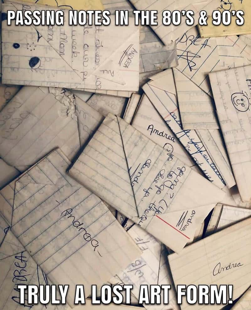 PASSING NOTES IN THE 80'S & 90'S A REA # PULL de our p week Many cale f you Andrea is andrea 1? (You thengy See you Sand Andrea TRULY A LOST ART FORM! Andrea DREA