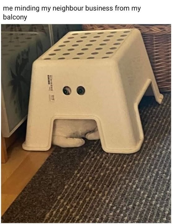 me minding my neighbour business from my balcony FINGERT