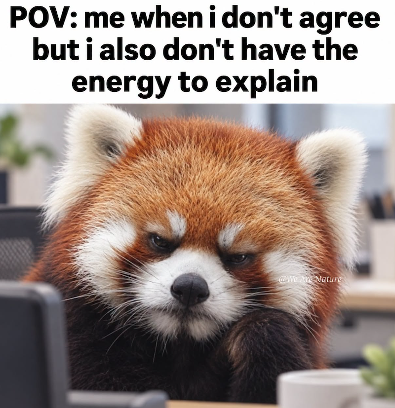 POV: me when i don't agree but i also don't have the energy to explain @We Are Nature