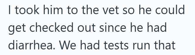 I took him to the vet so he could get checked out since he had diarrhea. We had tests run that