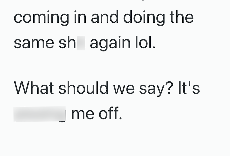 coming in and doing the same sh again lol. What should we say? It's me off.