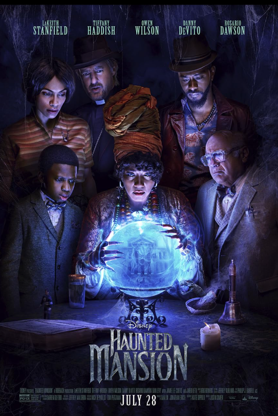 LAKEITH TIFFANY OWEN STANFIELD HADDISH WILSON DANNY DEVITO ROSARIO DAWSON DISNEY PRES FAIMED MANSION PG-13 DISNEY HAUNTED, MANSION
