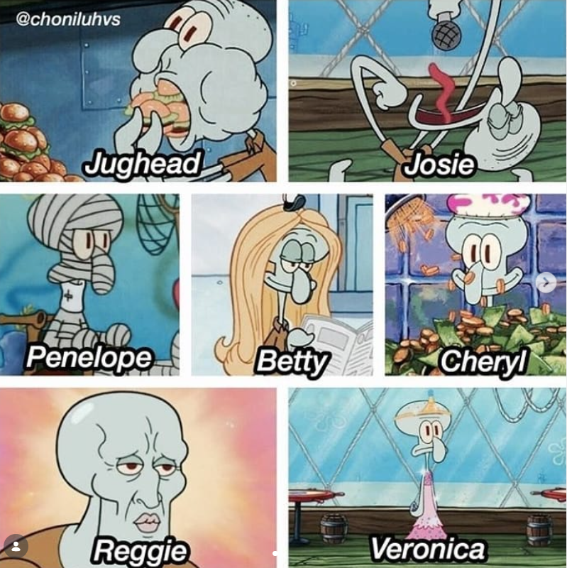 @choniluhvs Jughead Josie Penelope Betty Cheryl Reggie Veronica
