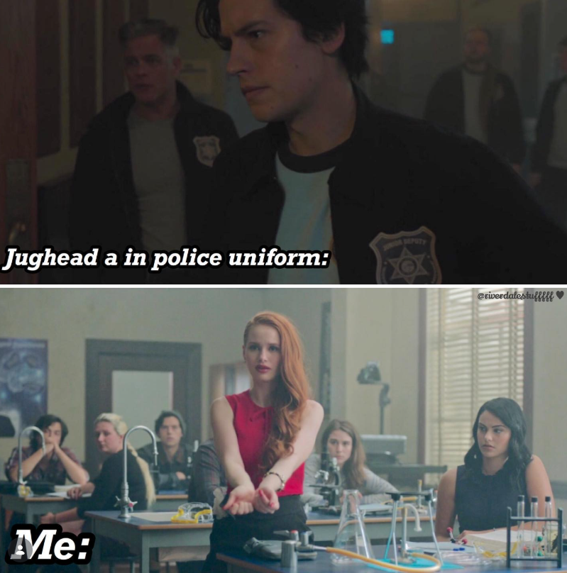 Jughead a in police uniform: Me: DEPUTY @riverdalestufffff❤