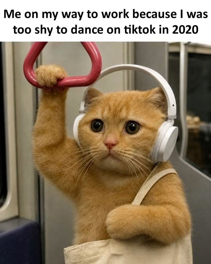 Me on my way to work because I was too shy to dance on tiktok in 2020