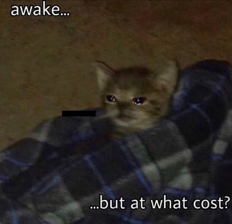 awake... ...but at what cost?