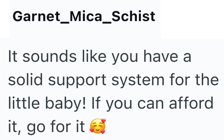 Garnet_Mica_Schist It sounds like you have a solid support system for the little baby! If you can afford it, go for it