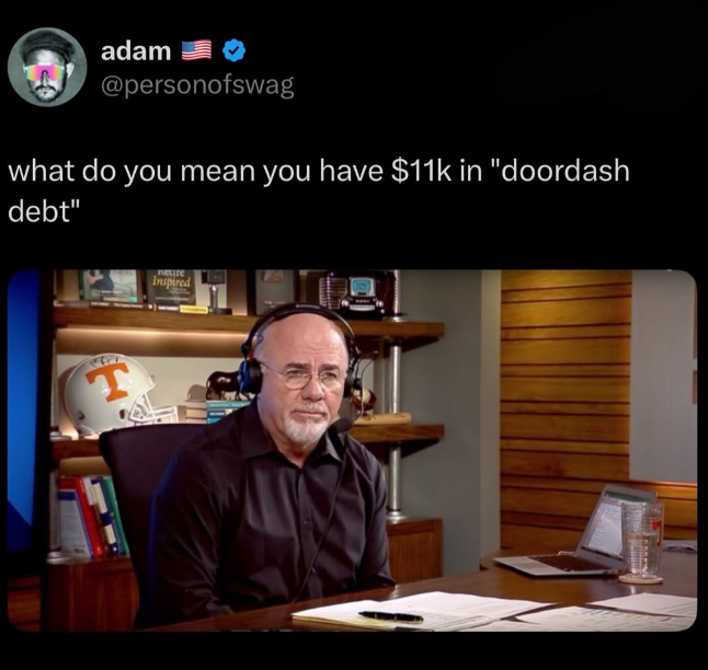 adam @personofswag what do you mean you have $11k in "doordash debt" neure Inspired