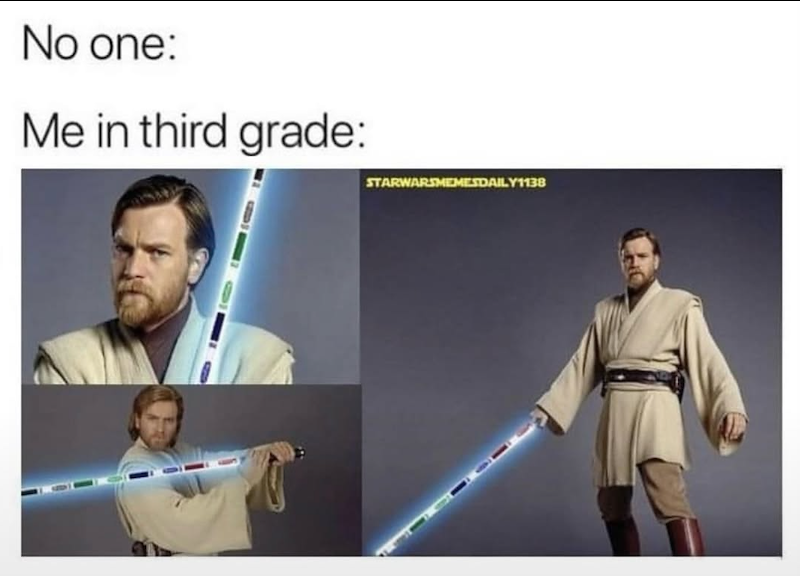 No one: Me in third grade: STARWARSMEMESDAILY1138