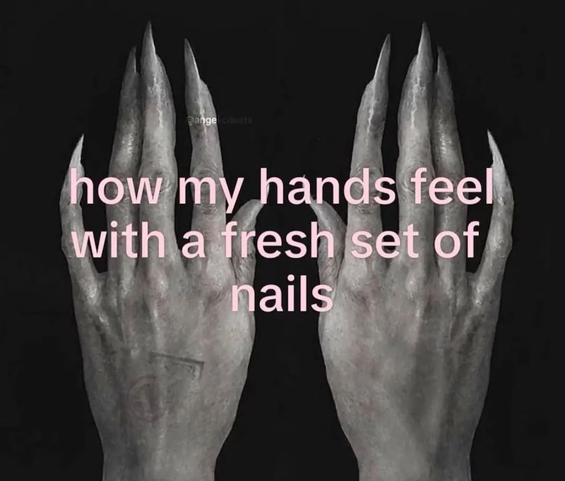 Pangelicdusts how my hands feel with a fresh set of nails