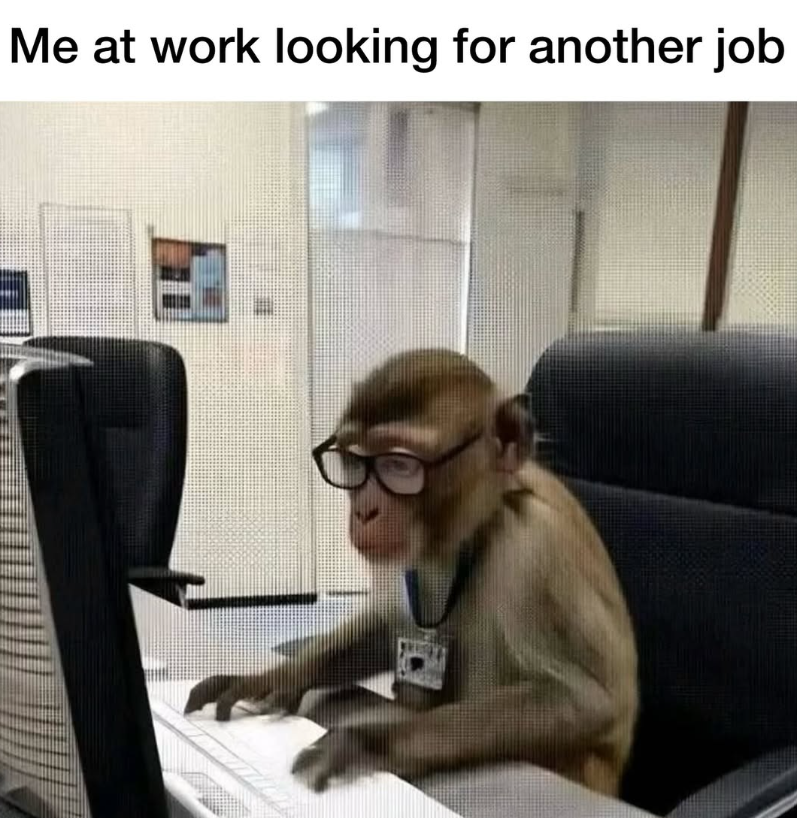 Me at work looking for another job