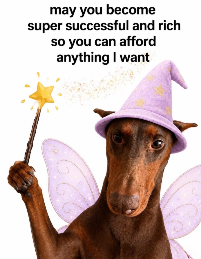 may you become super successful and rich so you can afford anything I want