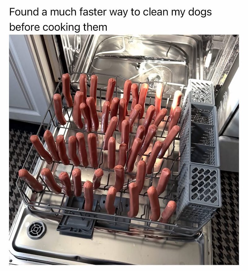 Found a much faster way to clean my dogs before cooking them