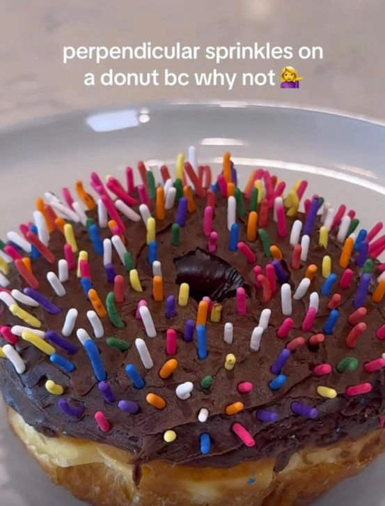 perpendicular sprinkles on a donut bc why not