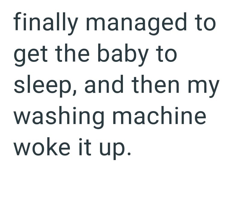 finally managed to get the baby to sleep, and then my washing machine woke it up.