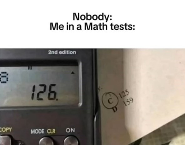 Nobody: Me in a Math tests: 2nd edition 8 126. COPY MODE CLR ON C125 D 159