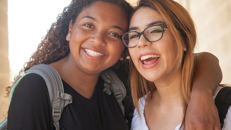 Two happy friends.