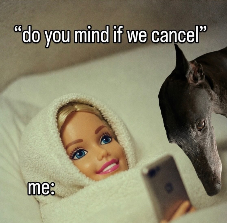 "do you mind if we cancel" me: