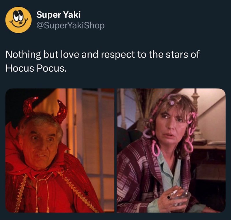 Super Yaki @SuperYakiShop Nothing but love and respect to the stars of Hocus Pocus.