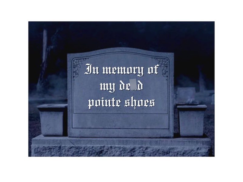 In memory of my de d pointe shoes